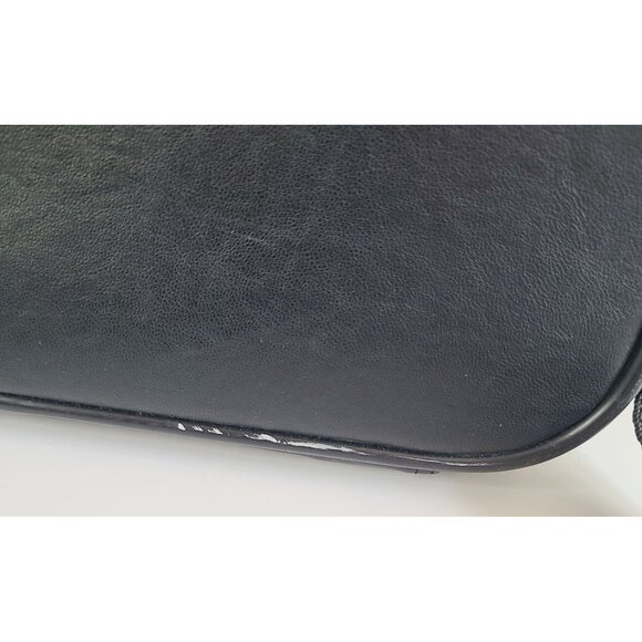 Targus Black Leather Laptop Bag With Shoulder Strap & Multiple Compartments - Picture 9 of 16